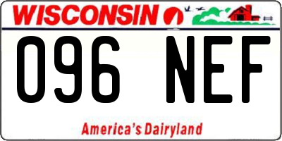 WI license plate 096NEF