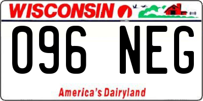 WI license plate 096NEG