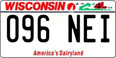 WI license plate 096NEI