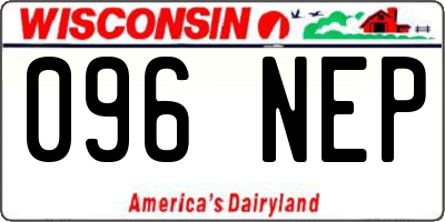WI license plate 096NEP