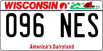 WI license plate 096NES