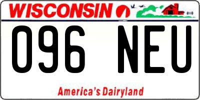 WI license plate 096NEU