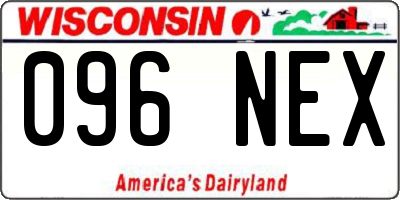 WI license plate 096NEX