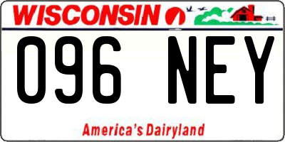 WI license plate 096NEY