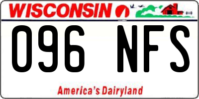 WI license plate 096NFS