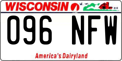 WI license plate 096NFW