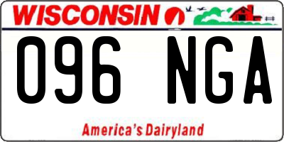 WI license plate 096NGA