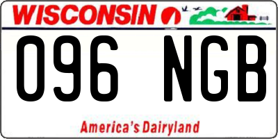 WI license plate 096NGB