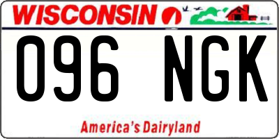 WI license plate 096NGK