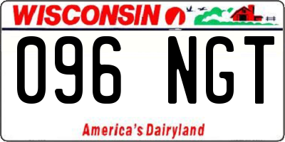 WI license plate 096NGT