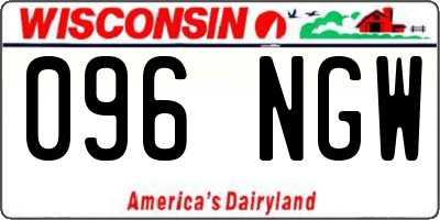 WI license plate 096NGW