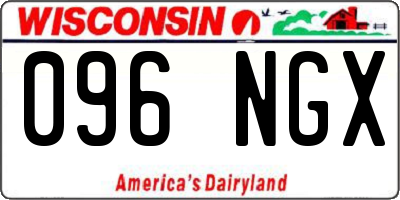 WI license plate 096NGX