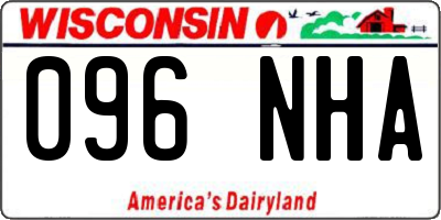 WI license plate 096NHA