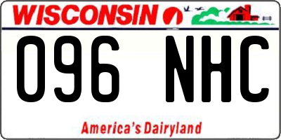 WI license plate 096NHC