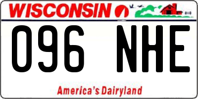 WI license plate 096NHE