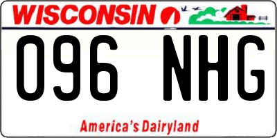 WI license plate 096NHG