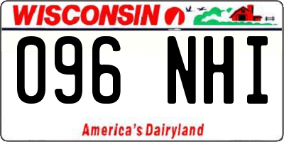 WI license plate 096NHI