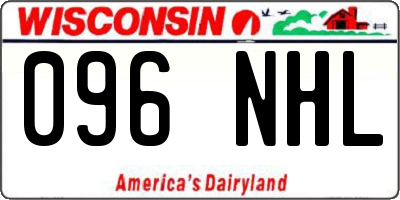 WI license plate 096NHL