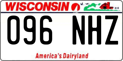 WI license plate 096NHZ