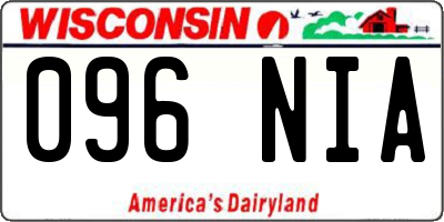 WI license plate 096NIA