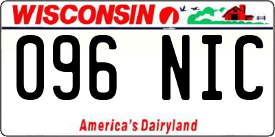WI license plate 096NIC