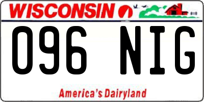 WI license plate 096NIG