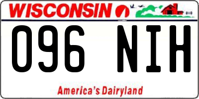 WI license plate 096NIH