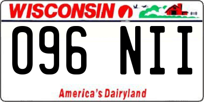 WI license plate 096NII