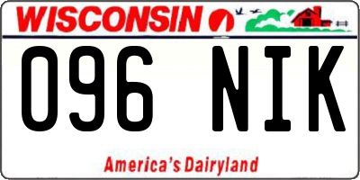 WI license plate 096NIK