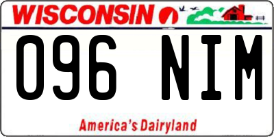 WI license plate 096NIM