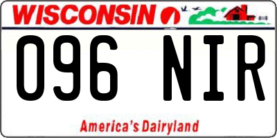 WI license plate 096NIR