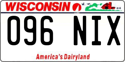 WI license plate 096NIX