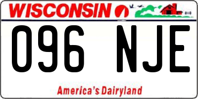 WI license plate 096NJE