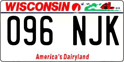 WI license plate 096NJK