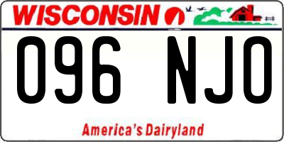 WI license plate 096NJO
