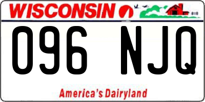 WI license plate 096NJQ