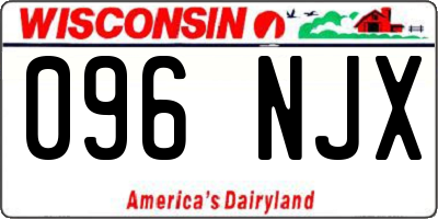 WI license plate 096NJX