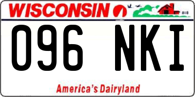 WI license plate 096NKI