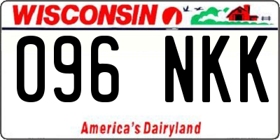 WI license plate 096NKK