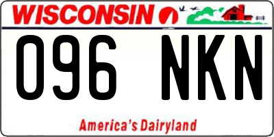 WI license plate 096NKN