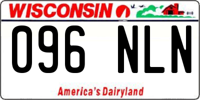 WI license plate 096NLN