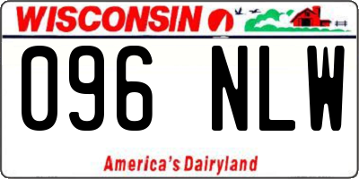 WI license plate 096NLW