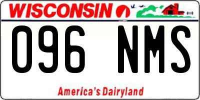 WI license plate 096NMS