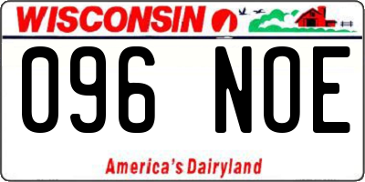 WI license plate 096NOE