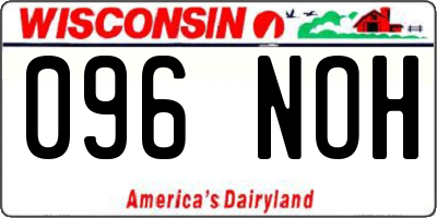 WI license plate 096NOH