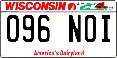 WI license plate 096NOI