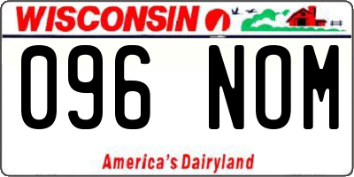 WI license plate 096NOM
