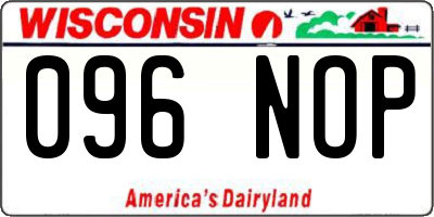 WI license plate 096NOP