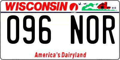 WI license plate 096NOR