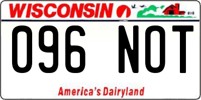 WI license plate 096NOT